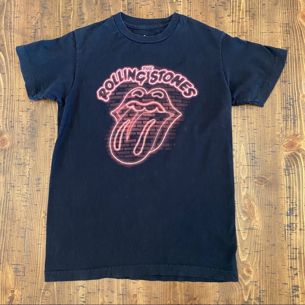 Rolling Stones t-shirt concert graphic retro black Sz S